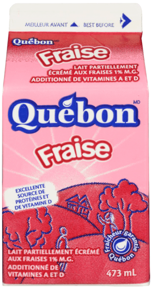 Lait aux fraises 1 % Québon