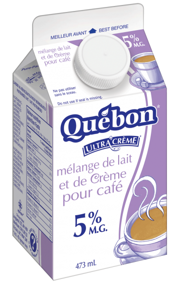 Mélange de crème et de lait pour café 5 % Québon