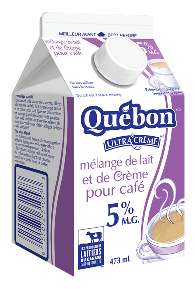 Mélange de crème et de lait pour café 5 % Québon