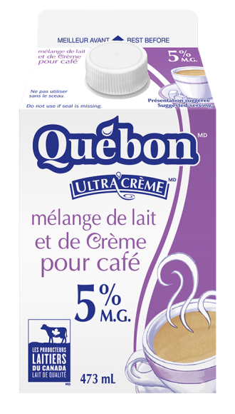 Mélange de crème et de lait pour café 5 % Québon