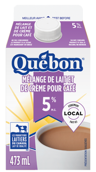 Mélange de crème et de lait pour café 5 % Québon