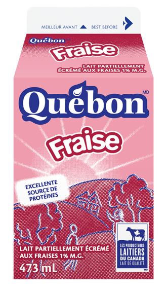 Lait aux fraises 1 % Québon