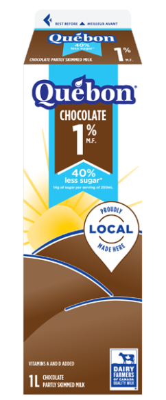 Québon Sugar reduced chocolate milk 1% 1L