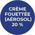 Badge Crème fouettée 20 % (aérosol)