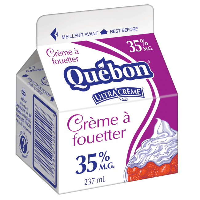 Crème à fouetter 35% 237 mL Québon