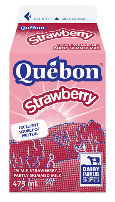 Québon Strawberry milk 1% 473ml