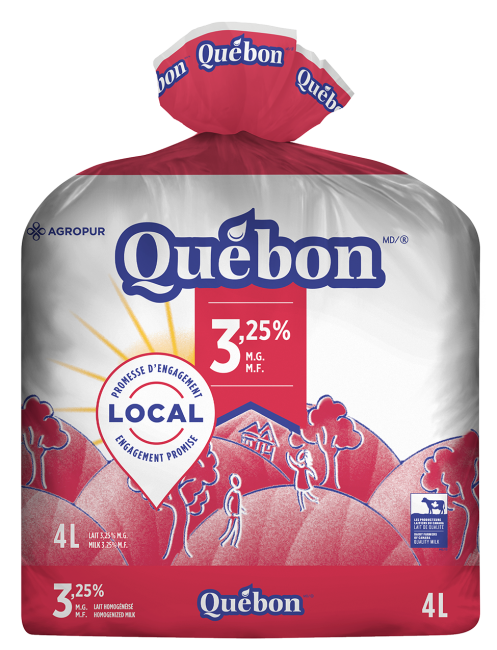 Lait 3.25% 4 L Québon