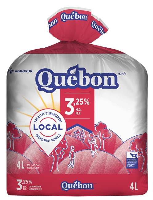 Québon 3.25% White Milk 4 L Bag