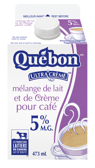 Québon Mélange de crème et de lait pour café 5 % 473 ml