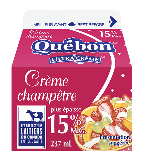 Québon crème champêtre 15 % 237 ml