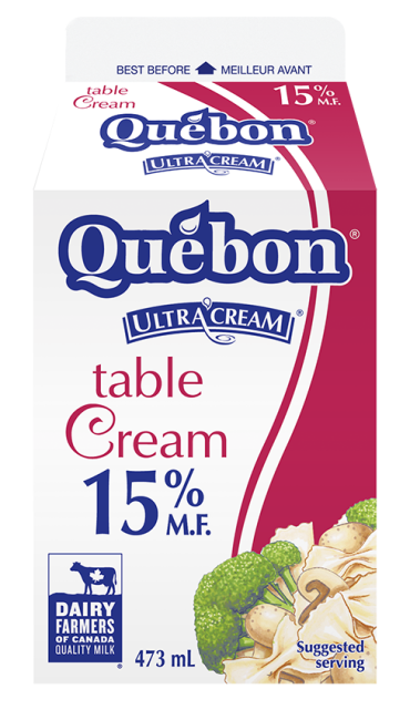 Table cream 15 % Québon