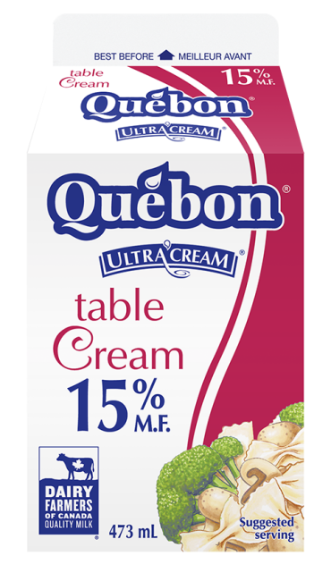 Table cream 15 % Québon