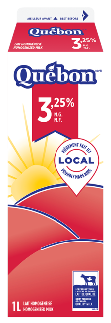 Lait 3.25% 1 L Québon