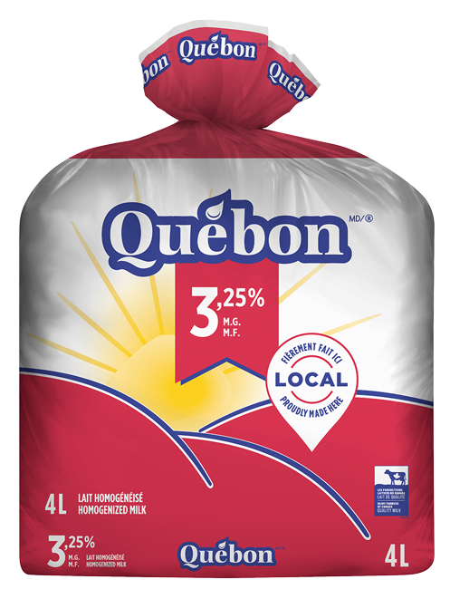 Québon 3.25% White Milk 4 L Bag