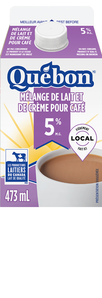 Québon Mélange de crème et de lait pour café 5 % 473 ml