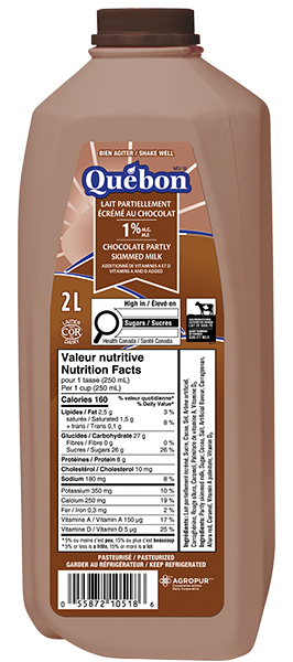 Québon Lait au Chocolat 1% 2L Jug