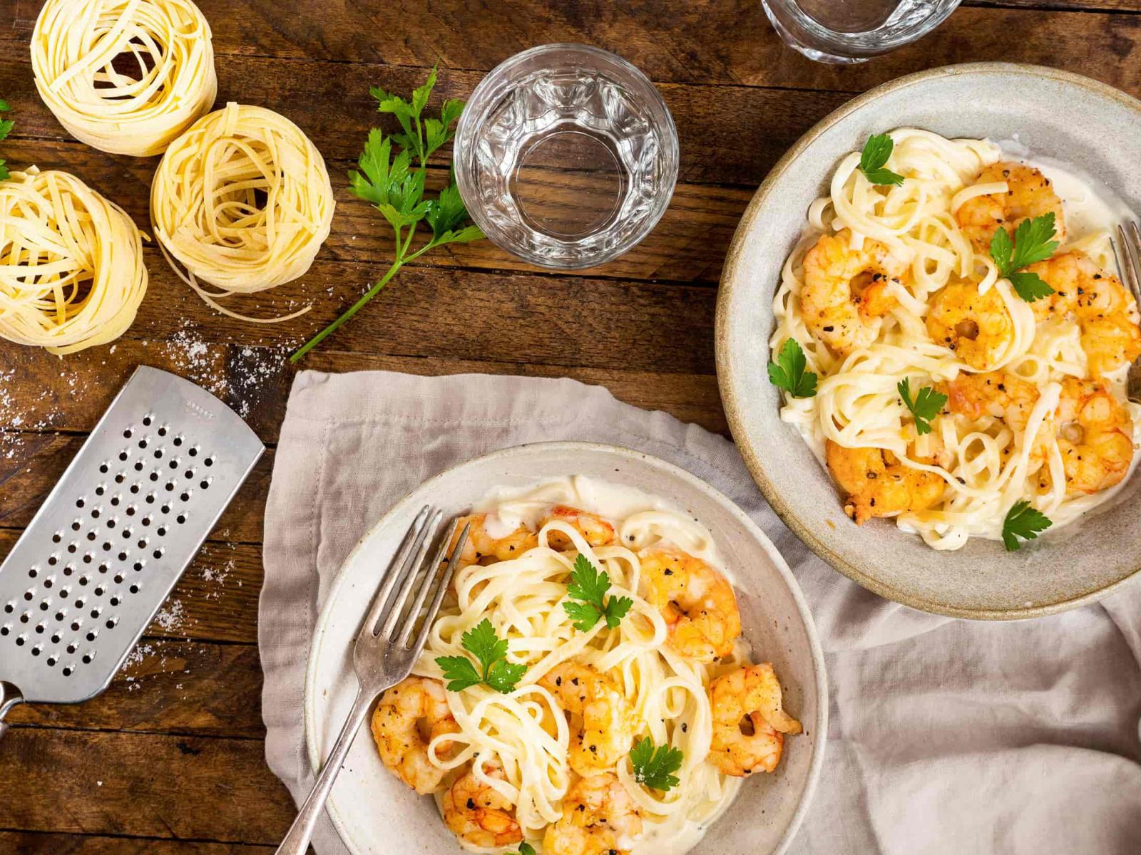 Crevettes Alfredo - Shrimp Alfredo